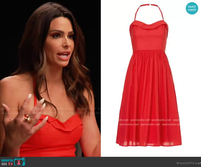 Esteban Cortaza Collective Red Midi Dress worn by Jennifer Lahmer on Extra