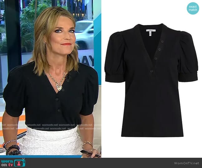 Derek Lam 10 Crosby Heather Ribbed T-Shirt worn by Savannah Guthrie on Today