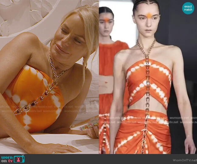 Dion Lee Chain Embellished Tie Dye Dress worn by Caroline Stanbury (Caroline Stanbury) on The Real Housewives of Dubai