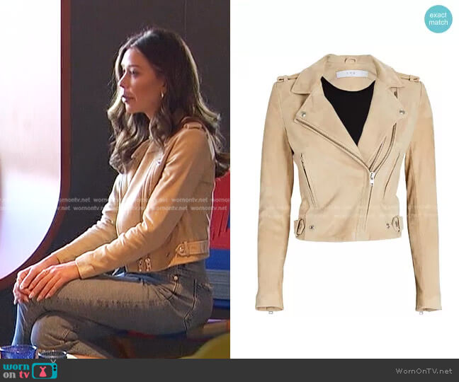 Iro Dylan Suede Moto Jacket worn by Gabriela Windey on The Bachelorette