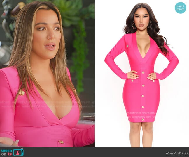 Fashion Nova City Girl Bandage Dress worn by Alex Halll (Alex Hall) on Selling the OC