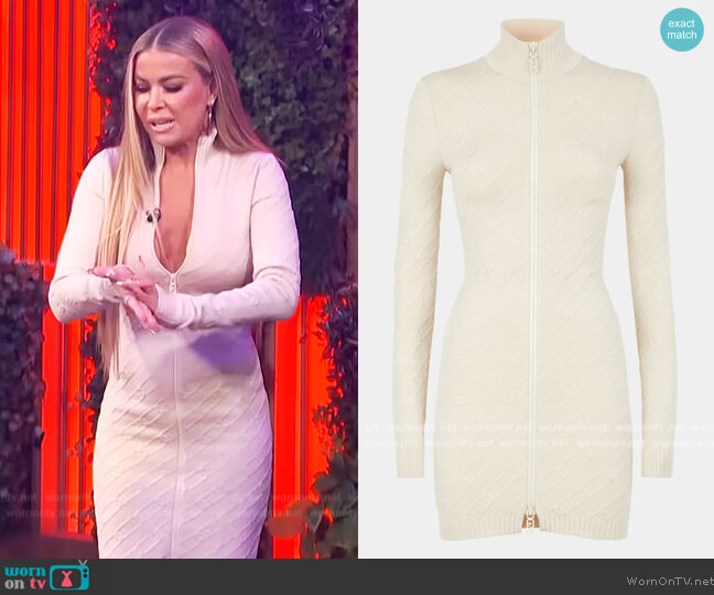 Fendi Turtleneck O-Lock Chain Knit Mini Dress worn by Carmen Electra on E! News