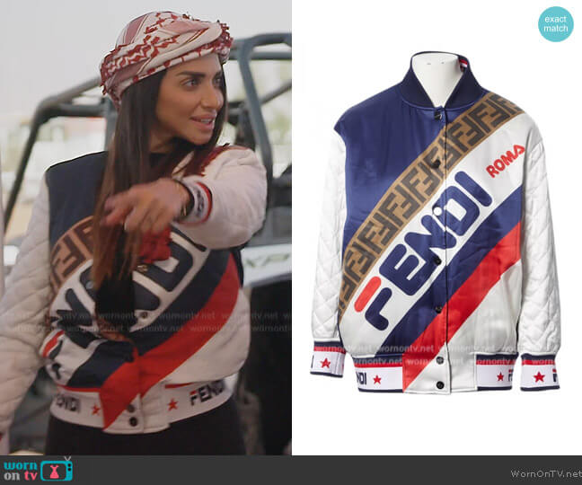 Fendi x Fila Silk Jacket worn by Sara Al Madani (Sara Al Madani) on The Real Housewives of Dubai