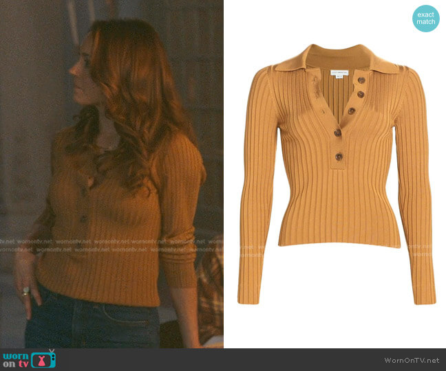 Good American Plaited Rib Polo Shirt worn by Ryan Jones (Brooke Nevin) on Good Trouble