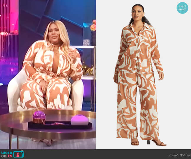 Gabrielle Union Mesh Button Up Shirt worn by Nina Parker on E! News