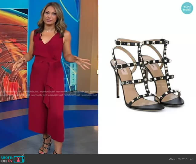 Valentino Garavani Rockstud Sandals worn by Ginger Zee on Good Morning America