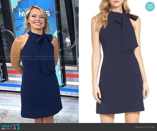 Vince Camuto Halter Tie Neck A-Line Dress worn by Dylan Dreyer on Today