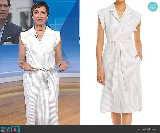 Rag & Bone Helena Stripe Linen Blend Shirtdress worn by Stephanie Gosk on Today
