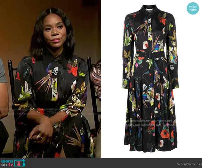 Jason Wu Floral-Print Shirt Dress worn by Regina Hall on Extra
