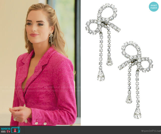 Jennifer Behr Mirabelle crystal drop earrings worn by Alexandra Jarvis (Alexandra Jarvis) on Selling the OC