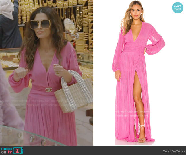 Jen's Pirate Booty Lapis Maxi Dress worn by Nina Ali (Nina Ali) on The Real Housewives of Dubai