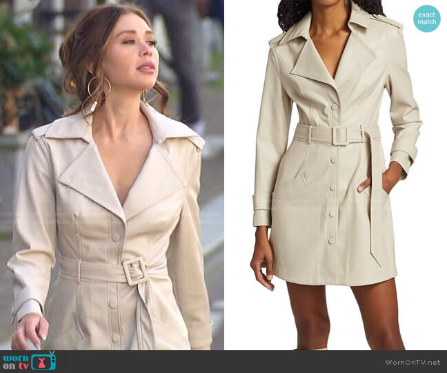 Jonathan Simkhai Chandler Belted Vegan Leather Minidress worn by Gabriela Windey on The Bachelorette