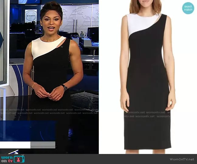 Judith & Charles Massena Dress worn by Jericka Duncan on CBS Evening News
