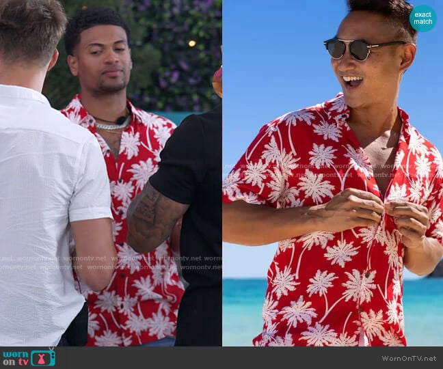 Kenny Flowers The Red Moon Shine Shirt worn by Timmy Pandolfi on Love Island USA