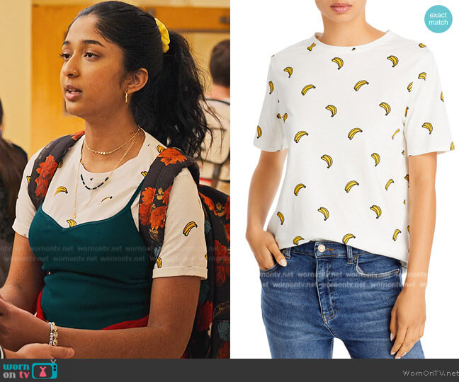 Kule The Modern Banana Graphic Tee worn by Devi Vishwakumar (Maitreyi Ramakrishnan) on Never Have I Ever