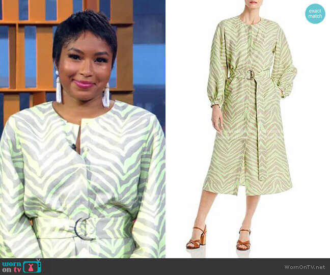 Lafayette 148 NY Louisa Animal Stripe Silk Blend Dress worn by Alicia Quarles on Good Morning America