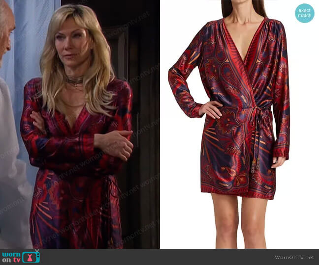 Farm Rio Macaw Arabesque Minidress worn by Kristen DiMera (Stacy Haiduk) on Days of our Lives