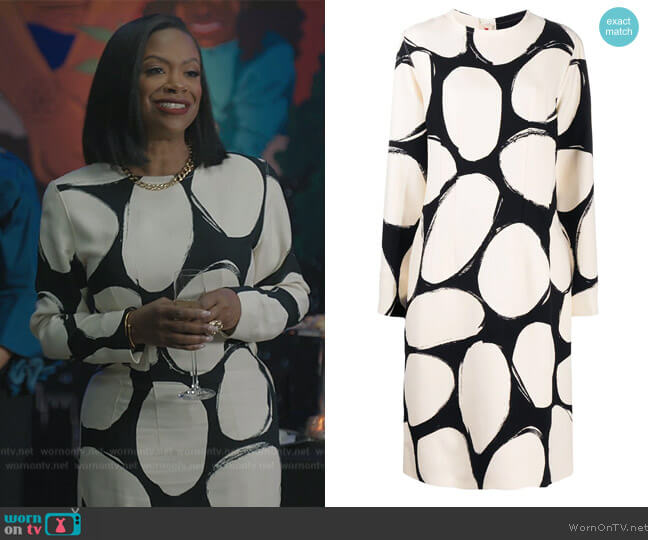Marni Silk Oval-Print Dress worn by (Kandi Burruss) on The Chi