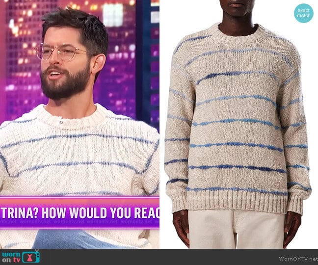 NN07 Brady Stripe Knit Sweater worn by Hunter March on E! News