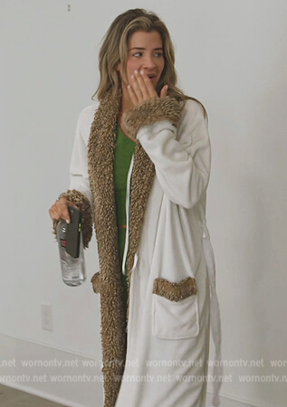 Naomi’s white shearling bath robe on Southern Charm