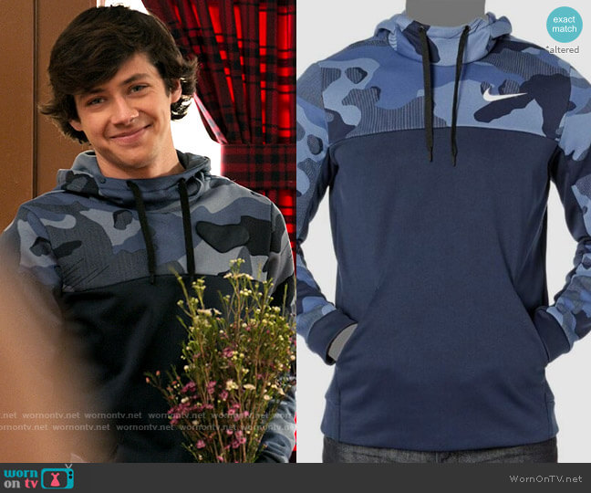 Nike Therma Camo Training Hoodie worn by EJ (Matt Cornett) on High School Musical The Musical The Series