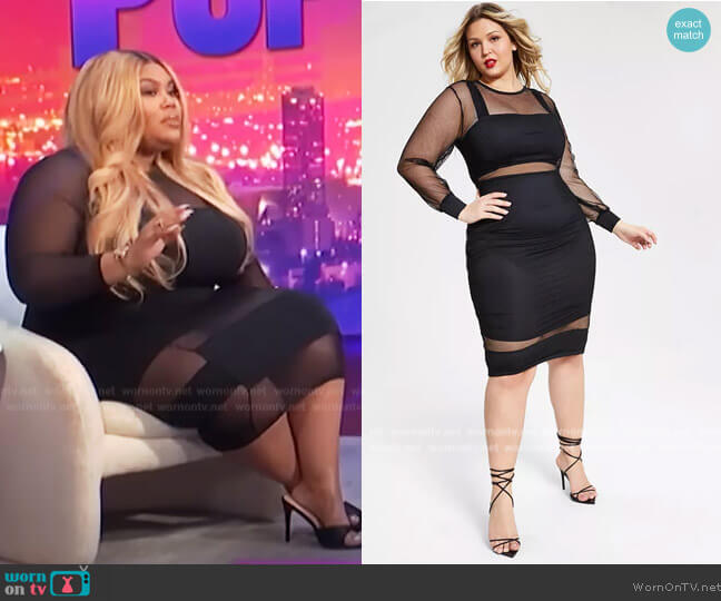 Nina Parker Trendy Plus Size Mesh Bodycon Dress worn by Nina Parker on E! News