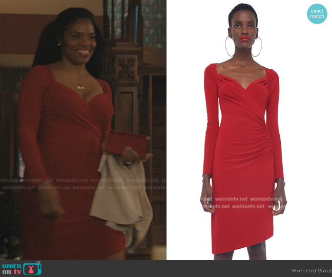 Norma Kamali Sweetheart Side Drape Dress worn by Nina (Tyla Abercrumbie) on The Chi
