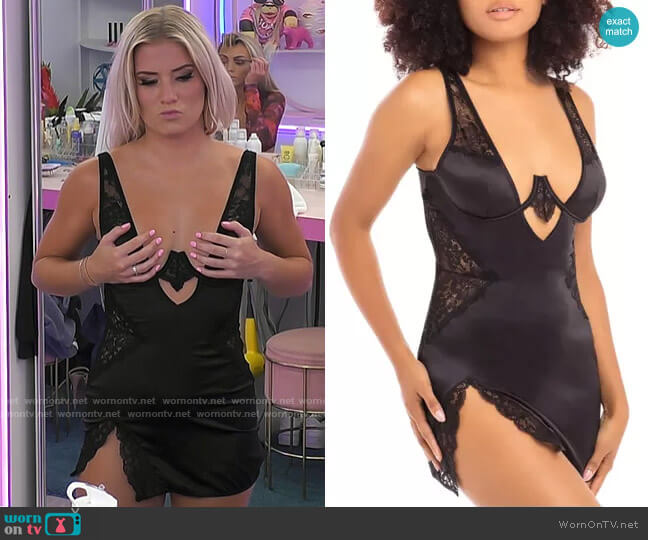 Oh La La Cheri High Apex Babydoll Lingerie Chemise worn by Deb Chubb on Love Island USA