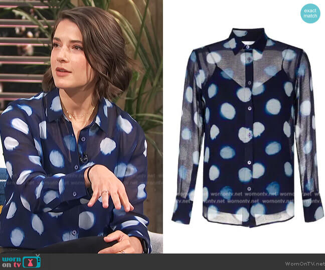 PS Paul Smith Polka Dot Print Shirt worn by Daryn Carp on E! News