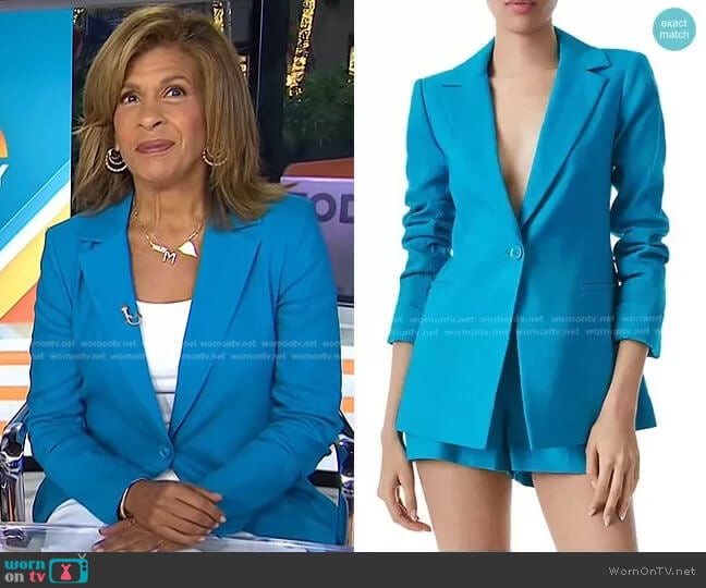 Alice + Olivia Pailey Fitted Linen Blend Blazer worn by Hoda Kotb on Today