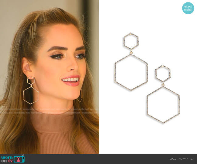 Panacea Crystal Hexagon Earrings worn by Alexandra Jarvis (Alexandra Jarvis) on Selling the OC