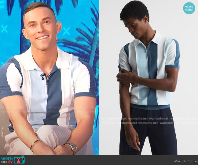 Reiss Herald Half Zip T-Shirt worn by Adam Rippon on E! News