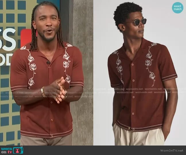 Reiss Sampson Shirt worn by Scott Evans on Access Hollywood
