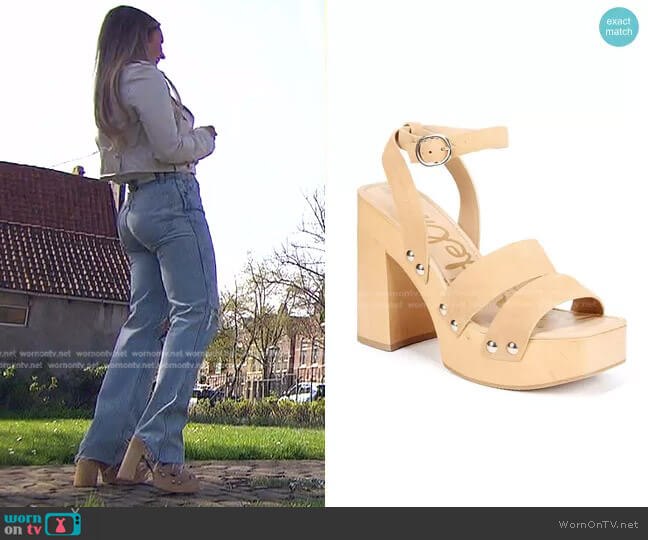 Sam Edelman Rosalind Platform Block Heel Sandal in Sesami worn by Rachel Recchia on The Bachelorette
