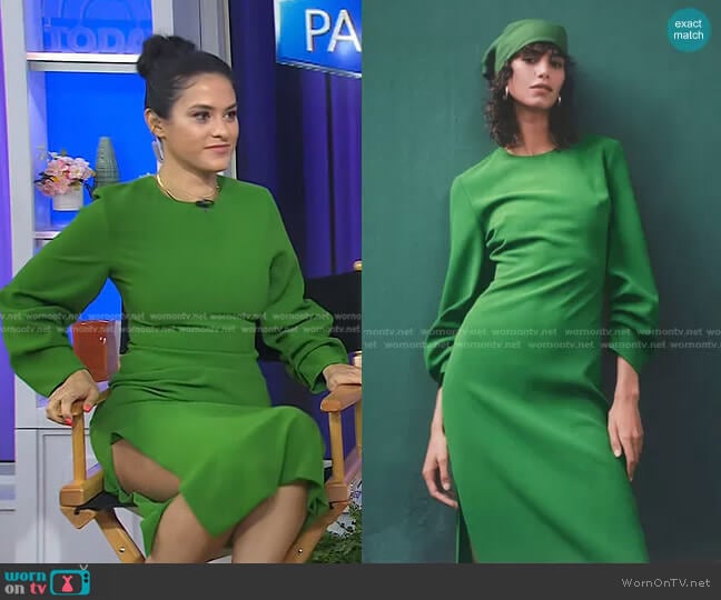 Zara Ruched Midi Dress worn by Donna Farizan on Today