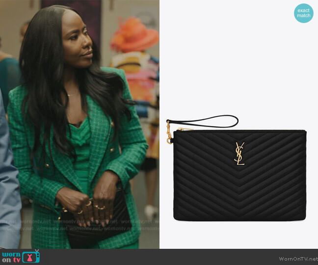 Saint Laurent Cassandre Matelasse Tablet Pouch worn by (Nia Jervier) on The Chi
