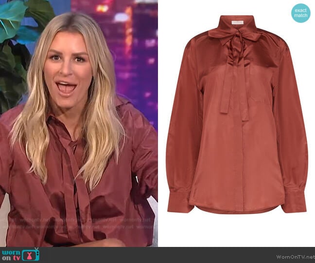 Valentino Tie Neck Shirt worn by Morgan Stewart on E! News