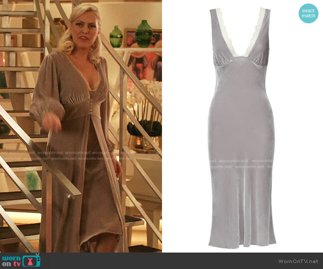 Sleeping with Jacques Julia Slip Dress worn by Alexis Carrington (Elaine Hendrix) on Dynasty