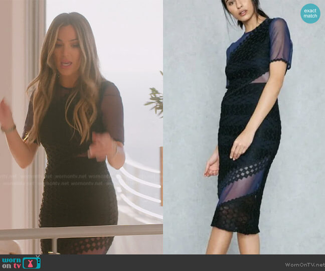 Topshop Mesh Detail Honeycomb Airtex Dress worn by Alex Halll (Alex Hall) on Selling the OC
