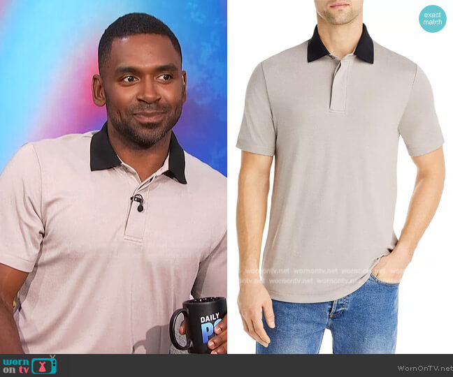 Theory Kayser Polo Shirt worn by Justin Sylvester on E! News