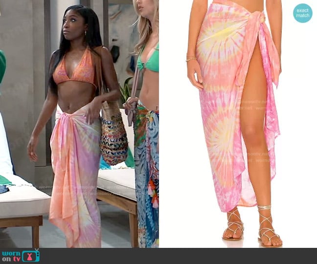Tiare Hawaii Sarong in Sunrise Burst worn by Trina Robinson (Tabyana Ali) on General Hospital
