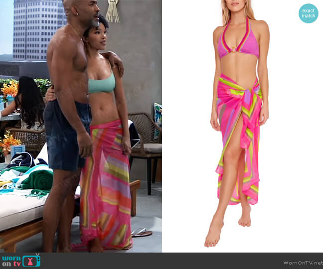 Trina Turk Waltz Cover Up Pareo worn by Portia Robinson (Brook Kerr) on General Hospital