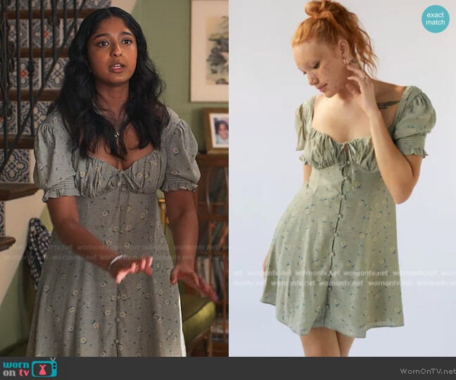 Urban Outfitters Persephone Mini Dress worn by Devi Vishwakumar (Maitreyi Ramakrishnan) on Never Have I Ever