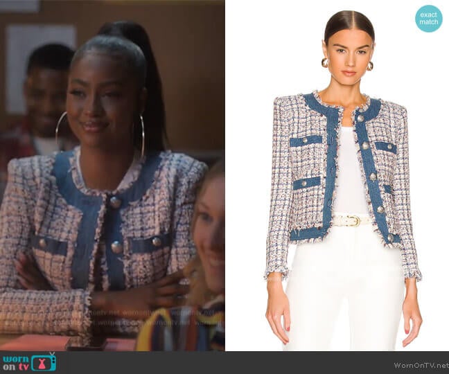 Veronica Beard Esten Jacket worn by Annika (Justine Skye) on Grown-ish