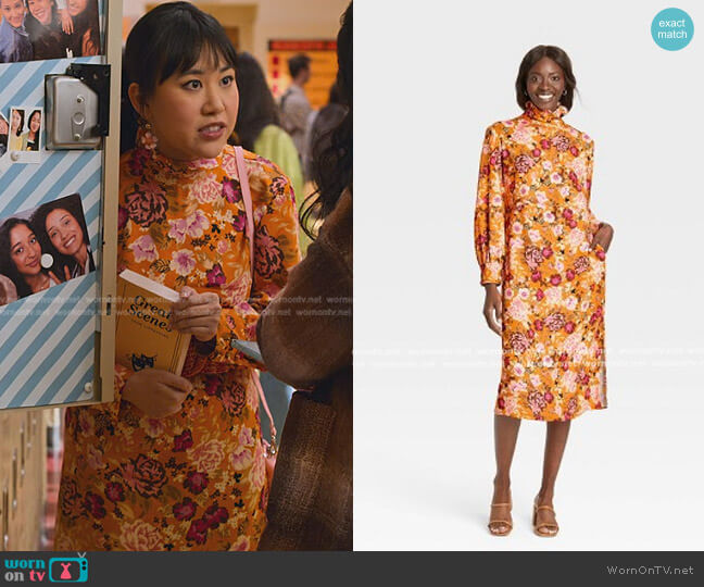Who What Wear Floral Print Dress worn by Eleanor Wong (Ramona Young) on Never Have I Ever