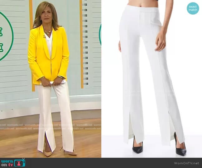 Alice + Olivia Walker Slim Front Slit Pants worn by Hoda Kotb on Today