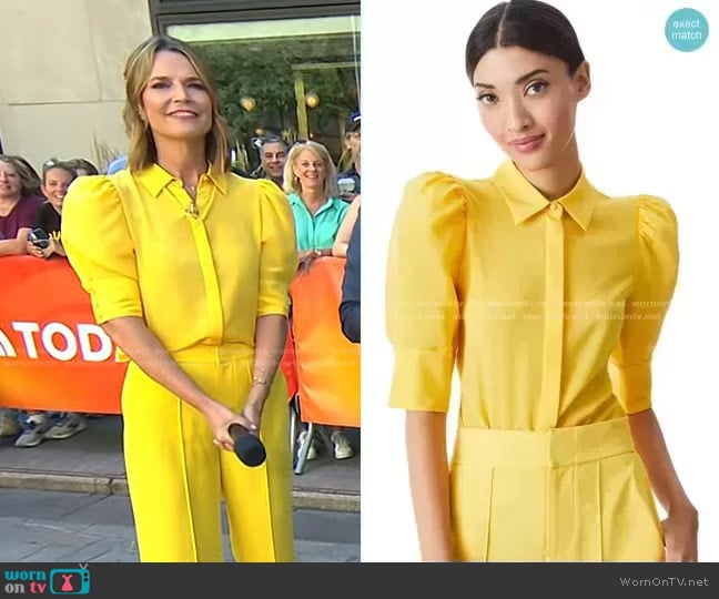 Alice + Olivia Willa Blouse worn by Savannah Guthrie on Today