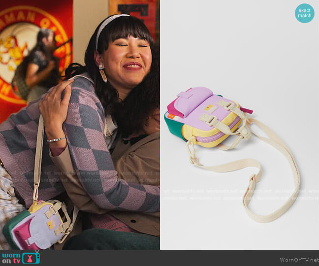 Zara Rubberized Crossbody Bag worn by Eleanor Wong (Ramona Young) on Never Have I Ever