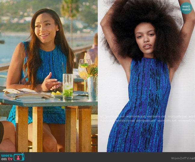 Zara Short Textured Mini Dress worn by Brandi Marshall (Brandi Marshall) on Selling the OC