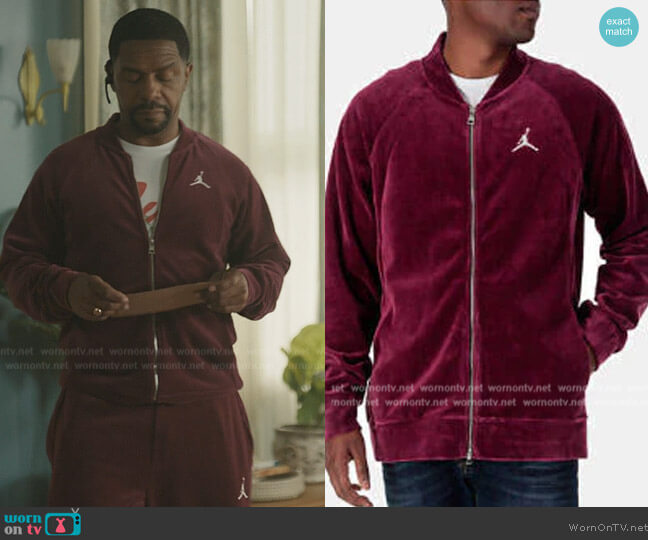 Air Jordan Velour Full Zip Jacket worn by (Rolando Boyce) on The Chi
